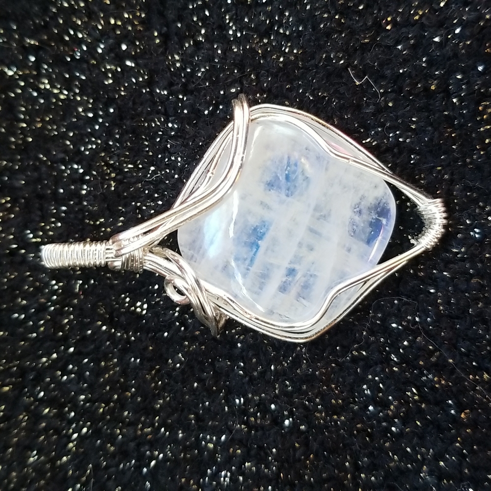 square moonstone wire wrapped
